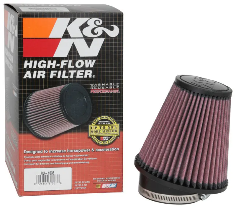 K&N KNNRU-1035 Filter Universal Rubber Filter 3 1/2 Inch 10 Degree Flange 5 3/4 Inch OD 6 Inch Height №9