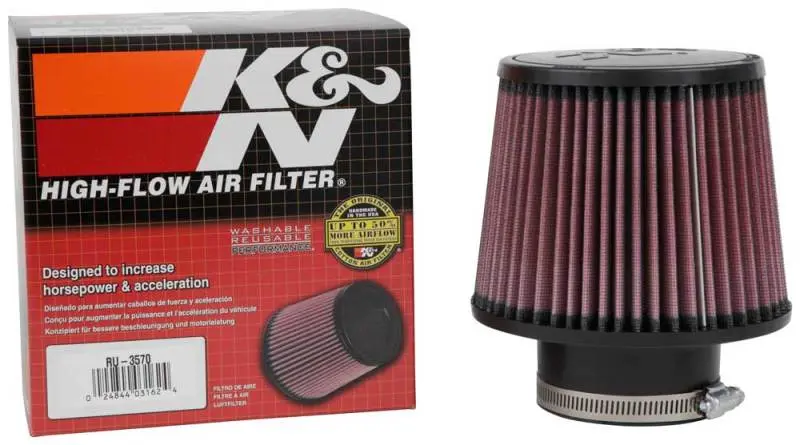 K&N KNNRU-3570 Filter Universal Rubber Filter 3in Flange ID 6in Base OD 5.125in Top OD 5in Height №3