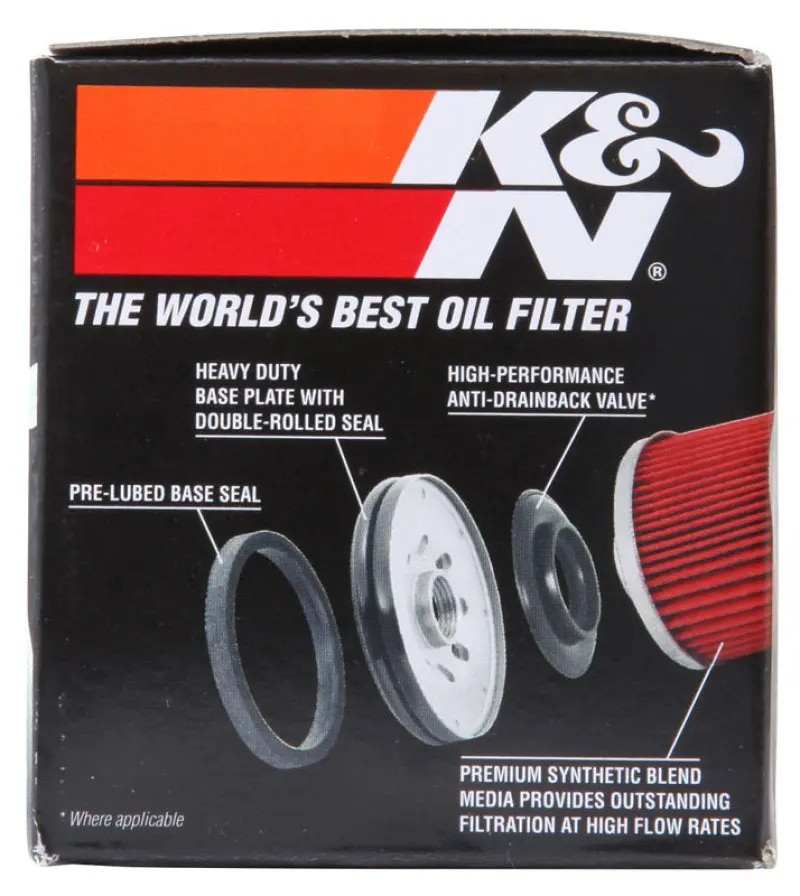 K&N KNNKN-204-1 Honda / Kawasaki / Arctic Cat / Suzuki / Triumph / Yamaha 2.594in OD X 2.813in H Oil Filter №10