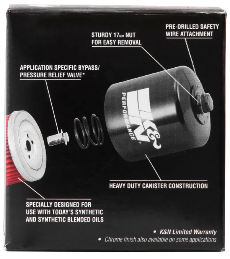 K&N KNNKN-204-1 Honda / Kawasaki / Arctic Cat / Suzuki / Triumph / Yamaha 2.594in OD X 2.813in H Oil Filter №8