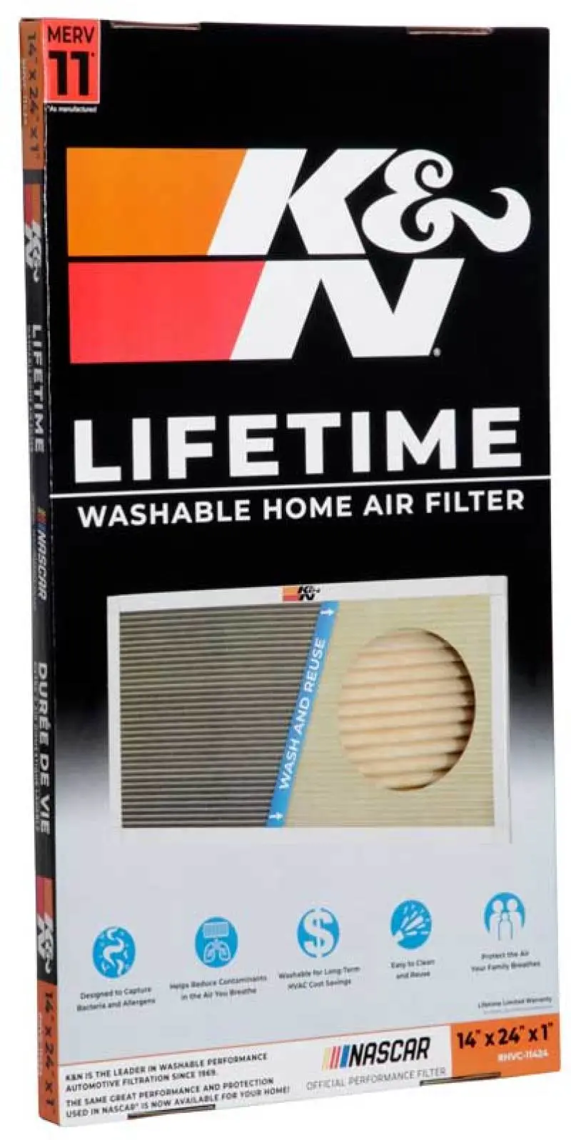 K&N KNNHVC-11424 HVAC Filter - 14 X 24 X 1 №5