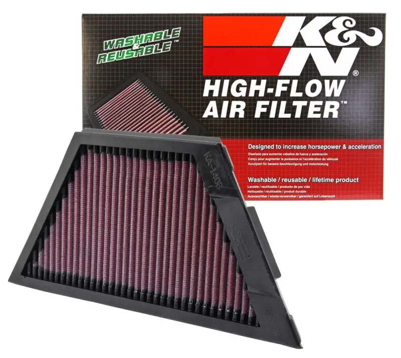 K&N KNNKA-1406 Kawasaki ZX1rR Ninja/ZZR1400/1400GTR/ZX14R 11.25in O/S L X 4.75in O/S W Replacement Air Filter №1