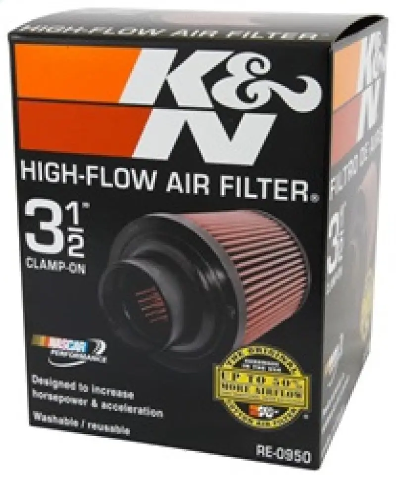 K&N RE-0950 Universal Rubber Filter 3 1/2inch ID FLG / 6inch Base / 4-5/8inch Top / 6inch Height №17