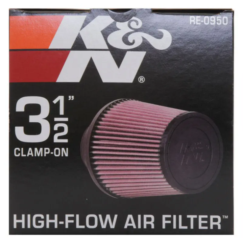 K&N RE-0950 Universal Rubber Filter 3 1/2inch ID FLG / 6inch Base / 4-5/8inch Top / 6inch Height №30