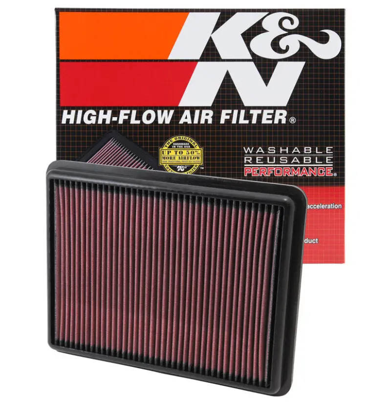 K&N KNN33-2493 Replacement Air Filter 11.75in O/S Length X 9in O/S Width X 1.188in H For 13 Hyundai Santa Fe №13