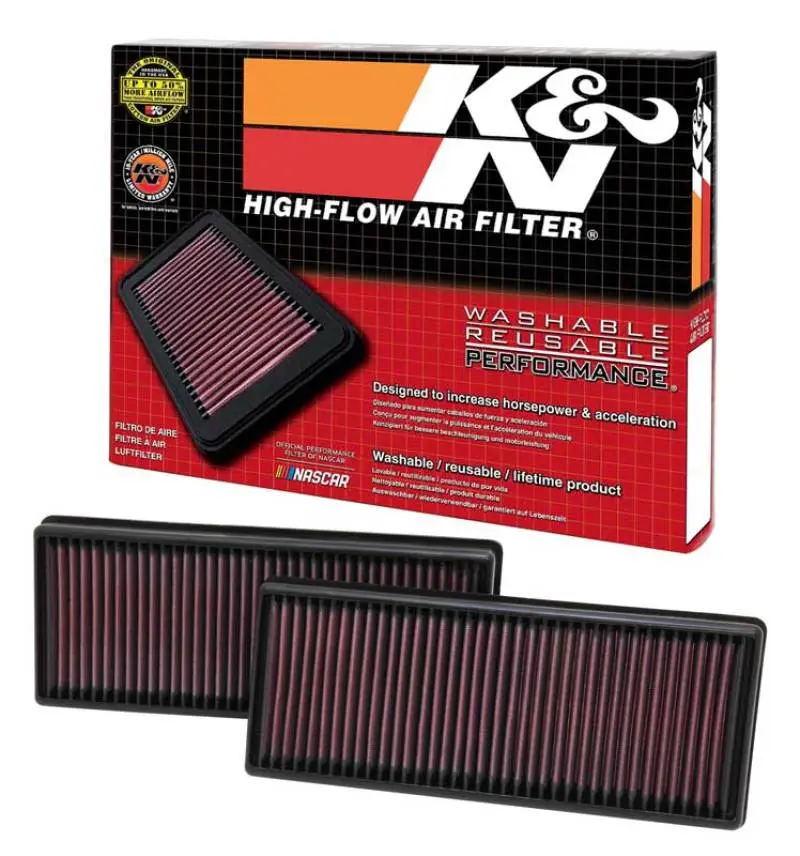 K&N KNN33-2474 Replacement Air Filter 12.563in O/S Length X 5.25in O/S Width X 1.625in H (Inc 2 Filters) №5