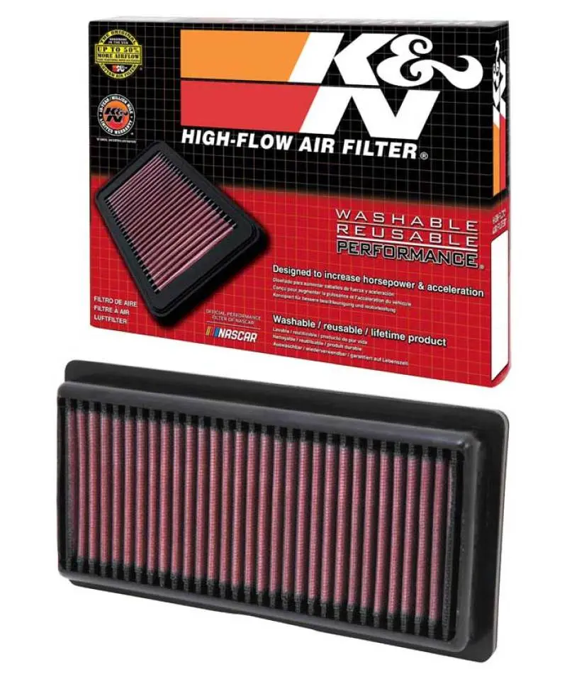 K&N KNN33-2479 Replacement Panel Air Filter 12-14 Nissan Versa 1.6L 1.031in H X 9.125in OS L X 4in OS W №12