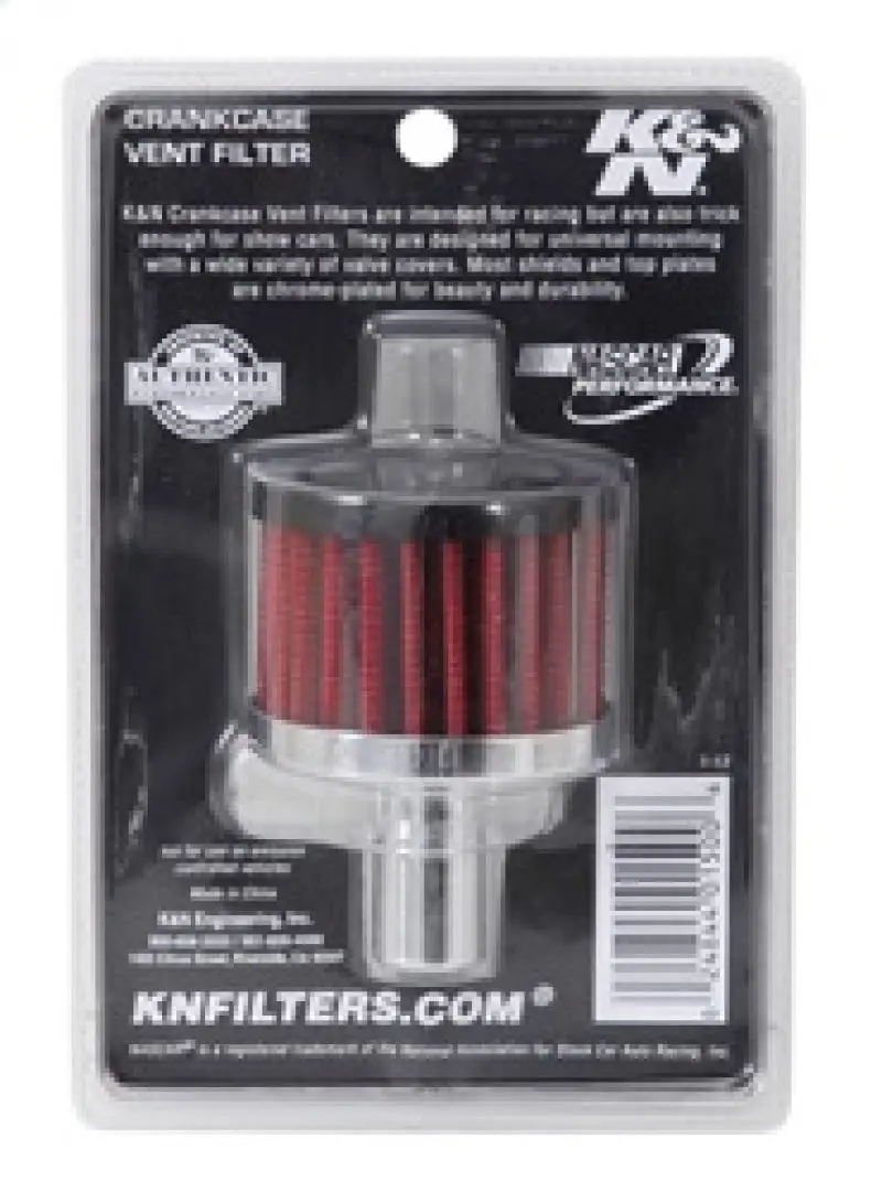 K&N KNN62-1020 Steel Base Crankcase Vent Filter .625in Vent OD X 2in OD X 1.5in Height №13