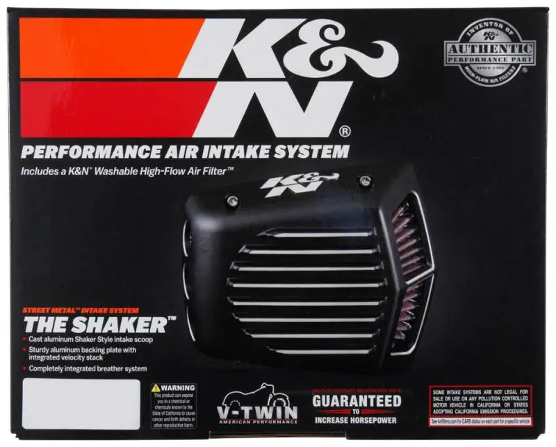 K&N KNNRK-3950 Street Metal Intake System For 01-16 Harley Davidson Softail/Dyna - Shaker Black №19