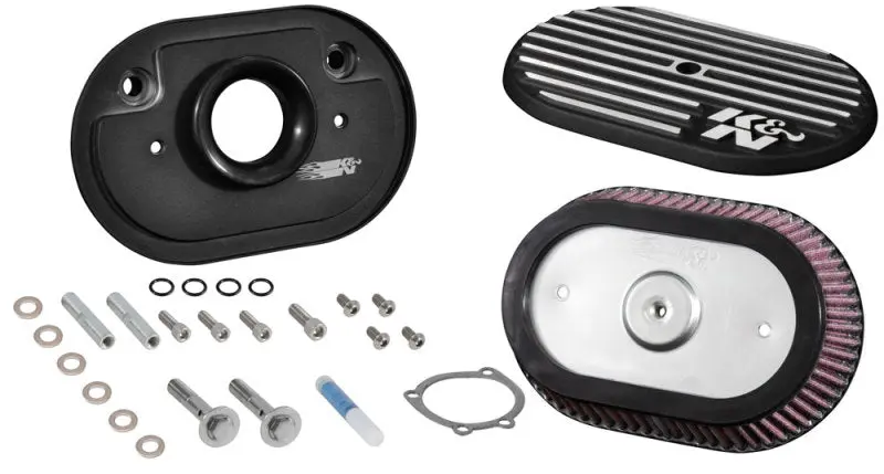 K&N KNNRK-3953 Street Metal Intake System For 02-06 Harley Davidson Road King F/I 88cl Side Draft Dyna/Softail