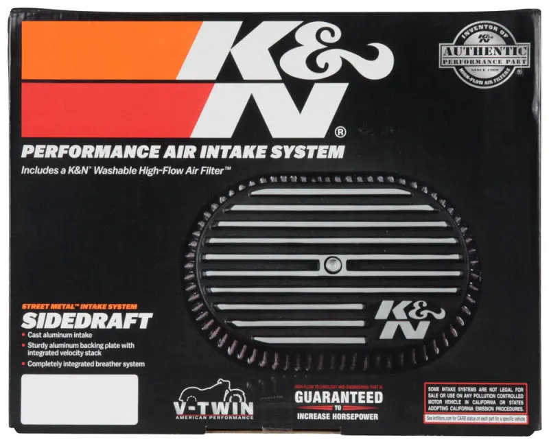 K&N KNNRK-3953 Street Metal Intake System For 02-06 Harley Davidson Road King F/I 88cl Side Draft Dyna/Softail №16