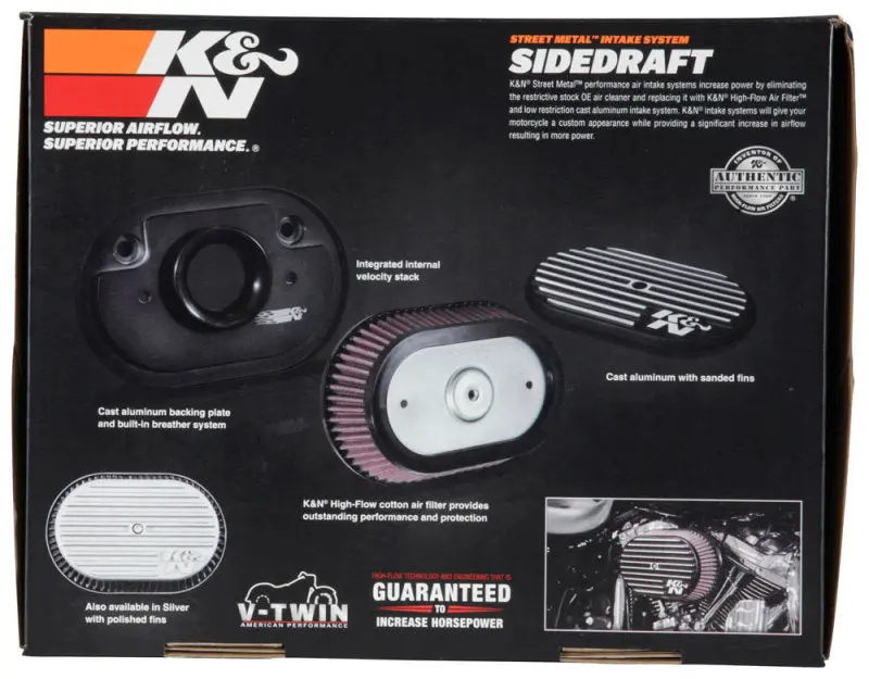 K&N KNNRK-3952 Street Metal Intake System For 12-16 Harley Davidson Road King 103cl Side Draft Touring №13