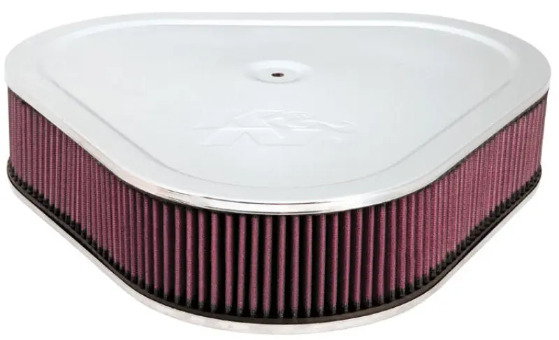 K&N KNN60-1470 Triangle Air Cleaner Assembly - Red - Size 14in - 5.125in Neck Flange X 3in Height