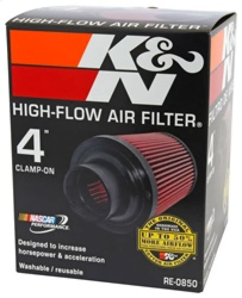 K&N KNNRE-0850 Universal Air Filter (4in. Flange / 6in. Base OD / 4-5/8in. Top OD / 6in. Height) №14