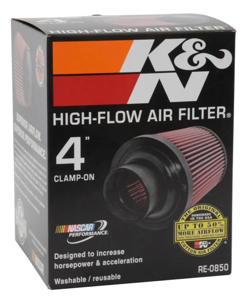 K&N KNNRE-0850 Universal Air Filter (4in. Flange / 6in. Base OD / 4-5/8in. Top OD / 6in. Height) №16