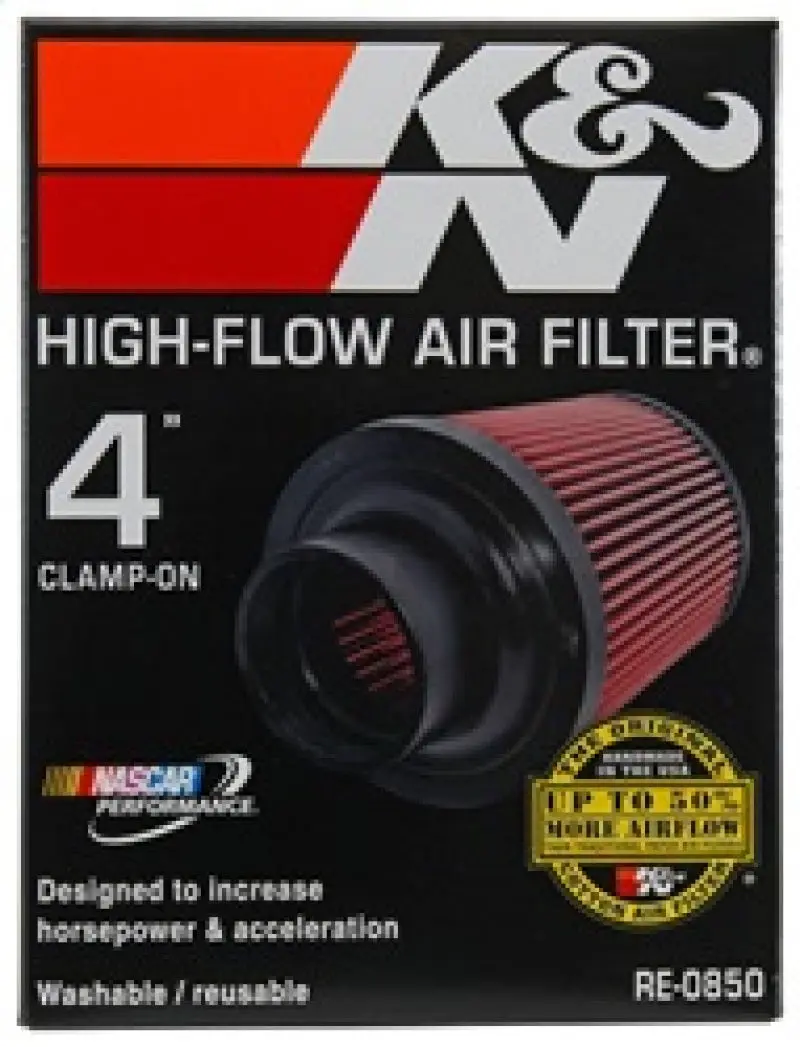 K&N KNNRE-0850 Universal Air Filter (4in. Flange / 6in. Base OD / 4-5/8in. Top OD / 6in. Height) №18