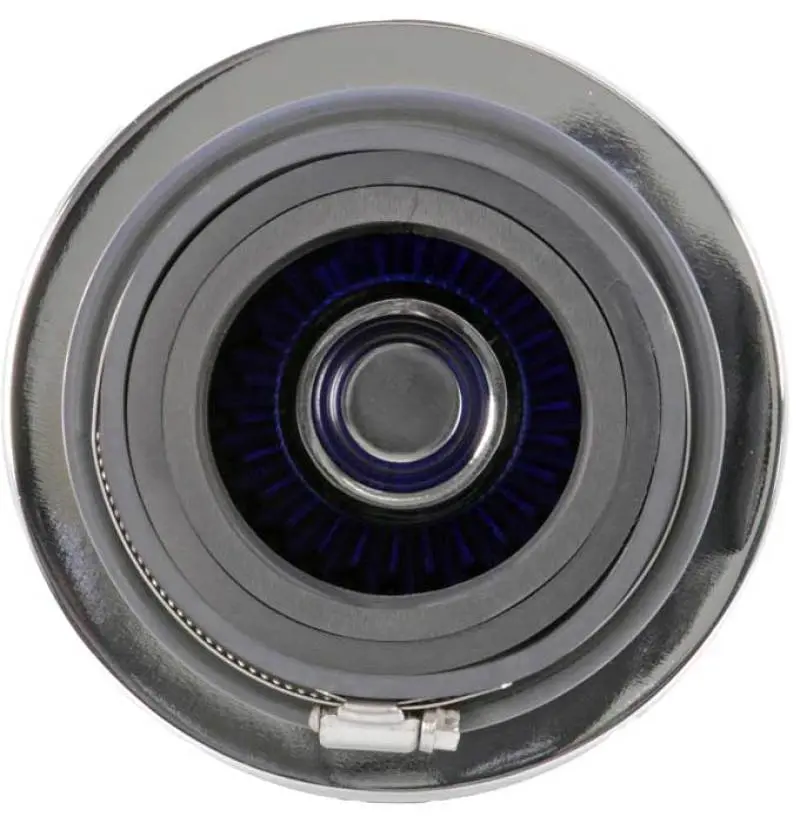 K&N KNNRG-1001BL Universal Air Filter Chrome Round Tapered Blue - 4in Flange ID X 1.125in Flange Length X 5.5in H №11