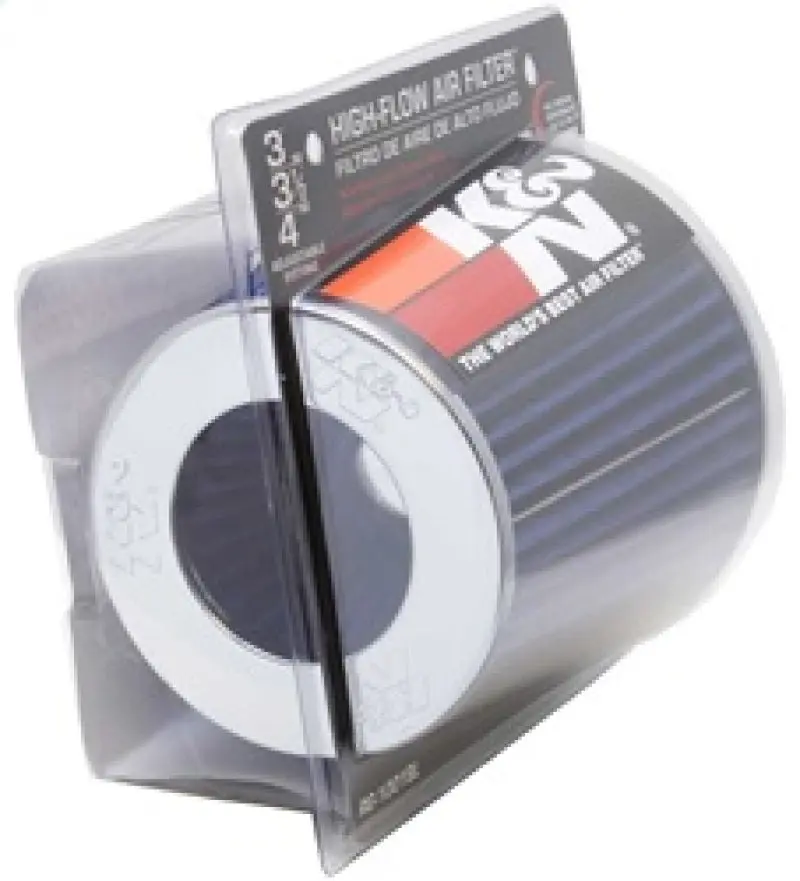 K&N KNNRG-1001BL Universal Air Filter Chrome Round Tapered Blue - 4in Flange ID X 1.125in Flange Length X 5.5in H №13