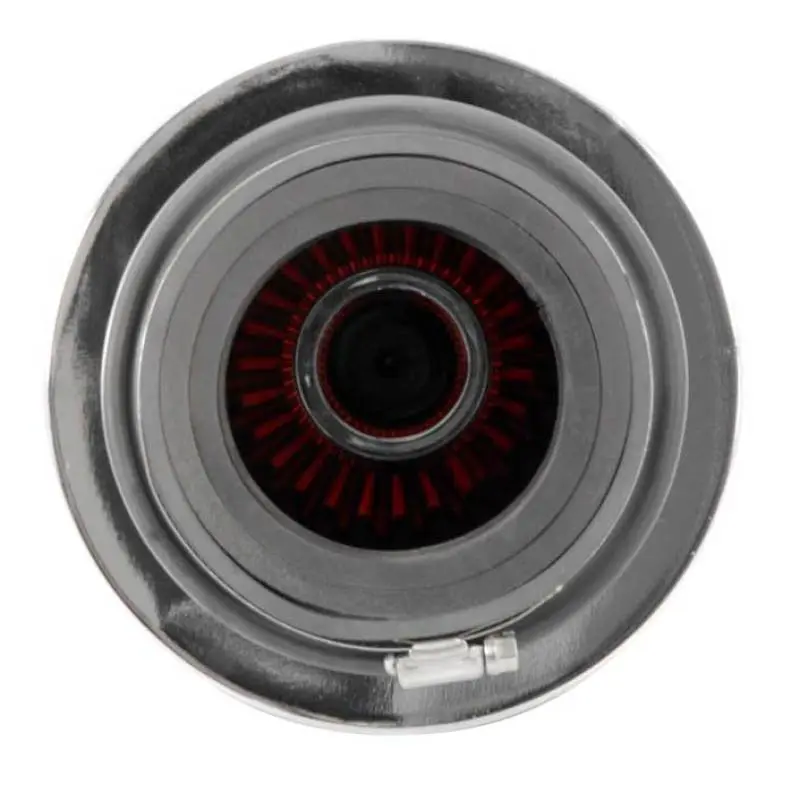 K&N KNNRG-1002RD Universal Air Filter Chrome Round Tapered Red - 4in Flange ID X 1.125in Flange Length X 9.5in H №15