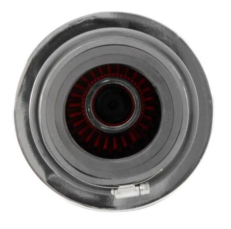 K&N KNNRG-1002RD Universal Air Filter Chrome Round Tapered Red - 4in Flange ID X 1.125in Flange Length X 9.5in H №2