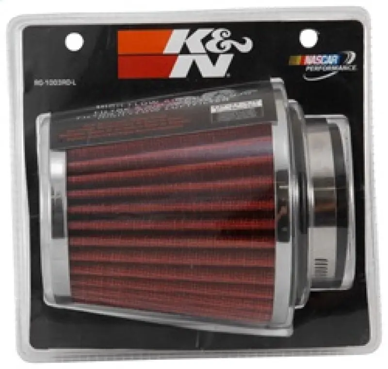 K&N KNNRG-1003RD-L Universal Chrome Filter 2 3/4in FLG / 4 1/2in Bottom / 4 1/2in Height №5