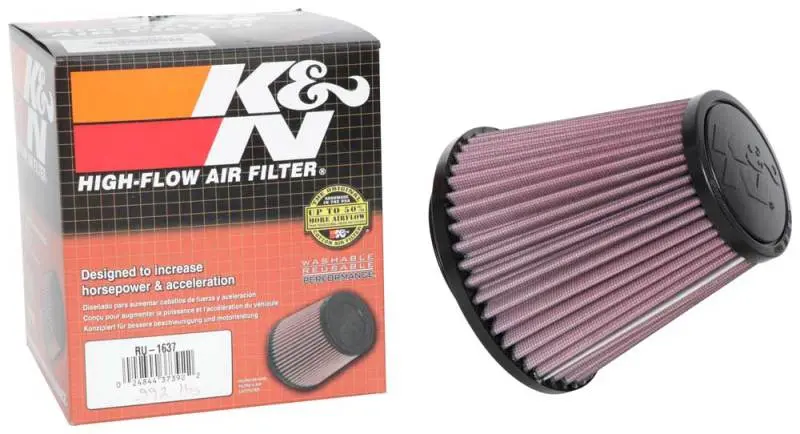 K&N KNNRU-1637 Universal Clamp-On Air Filter 3-1/4in FLG / 5-3/4in B / 3-1/2in T / 5-7/16in H №6