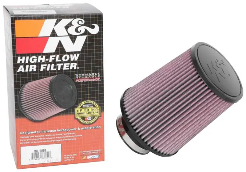 K&N KNNRU-5100 Universal Clamp-On Air Filter 3-1/8in FLG / 6in B / 5in T / 7in H №10