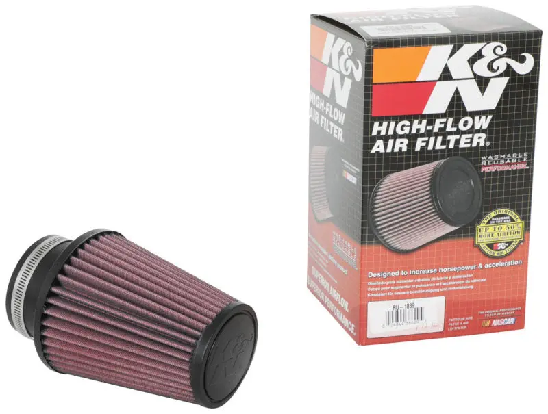 K&N KNNRU-1039 Universal Clamp-On Air Filter 3in Flange ID X 5in Base OD X 3.5in Top OD X 6in Height №3