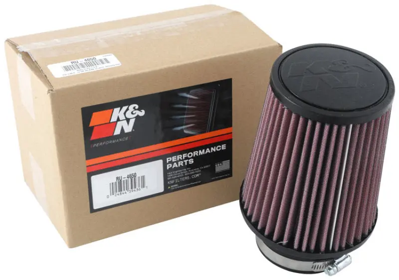 K&N KNNRU-4650 Universal Clamp-On Air Filter 3in FLG 5in B 4in T 6in H №4