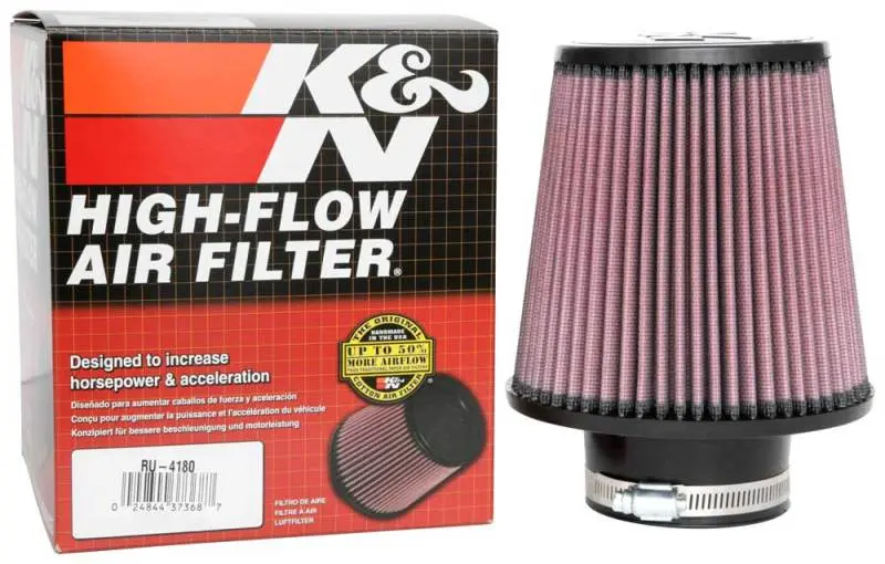 K&N KNNRU-4180 Universal Clamp-On Air Filter 3in FLG / 6in B / 4-1/2in T / 6in H №5