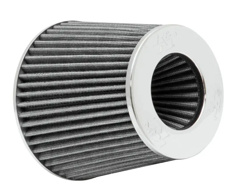 K&N KNNRG-1001WT Universal Filter Chrome Round Tapered White - 4in Flange ID X 1.125in Flange Length X 5.5in H