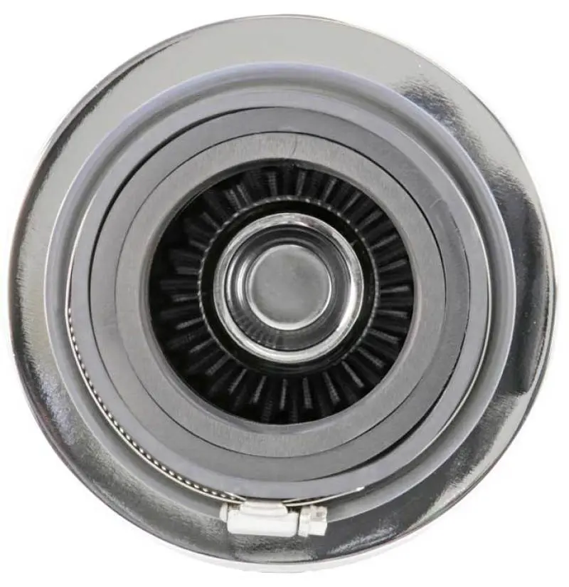 K&N KNNRG-1001WT Universal Filter Chrome Round Tapered White - 4in Flange ID X 1.125in Flange Length X 5.5in H №14