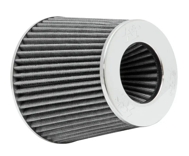 K&N KNNRG-1001WT Universal Filter Chrome Round Tapered White - 4in Flange ID X 1.125in Flange Length X 5.5in H №2