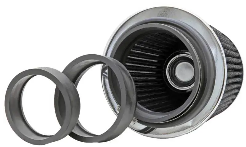 K&N KNNRG-1001WT Universal Filter Chrome Round Tapered White - 4in Flange ID X 1.125in Flange Length X 5.5in H №5