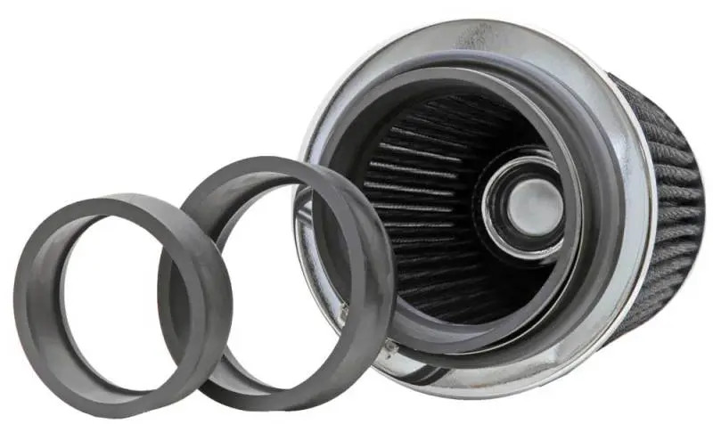 K&N KNNRG-1001WT Universal Filter Chrome Round Tapered White - 4in Flange ID X 1.125in Flange Length X 5.5in H №7