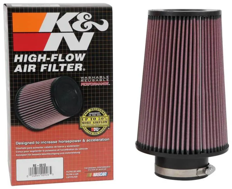 K&N KNNRE-0810 Universal Rubber Filter 3inch FLG / 6inch OD-B / 4-5/8inch OD-T / 9inch L №15