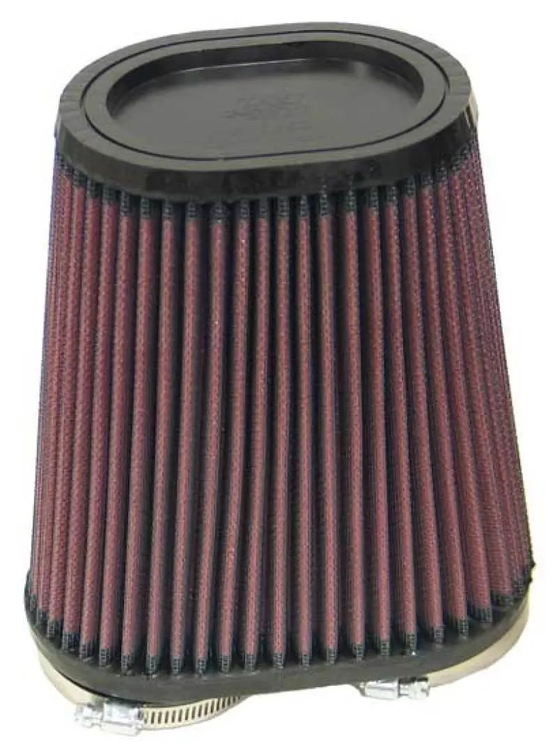 K&N KNNRU-4710 Universal Rubber Filter Dual Flange Oval Tprd 3.75in Base O/S W X 3.438in Top O/S W X 6.75in H