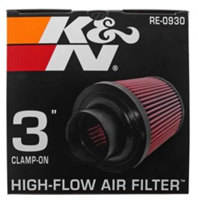 K&N KNNRE-0930 Universal Rubber Filter - Round Tapered 6in Base OD X 3in Flange ID X 6in H №11