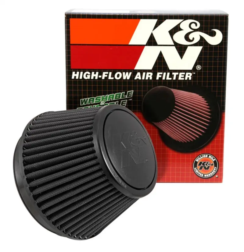 K&N KNNRU-3106HBK Universal Rubber Filter Round Tapered 6in Flange ID X 7.5in Base OD X 5.25in Top OD X 6.75in H №4