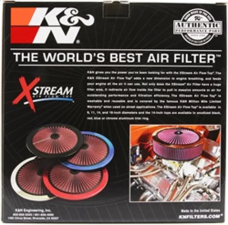 K&N KNN66-1401 X-Stream Top Filter X-Stream 14 Inch OD Black №8