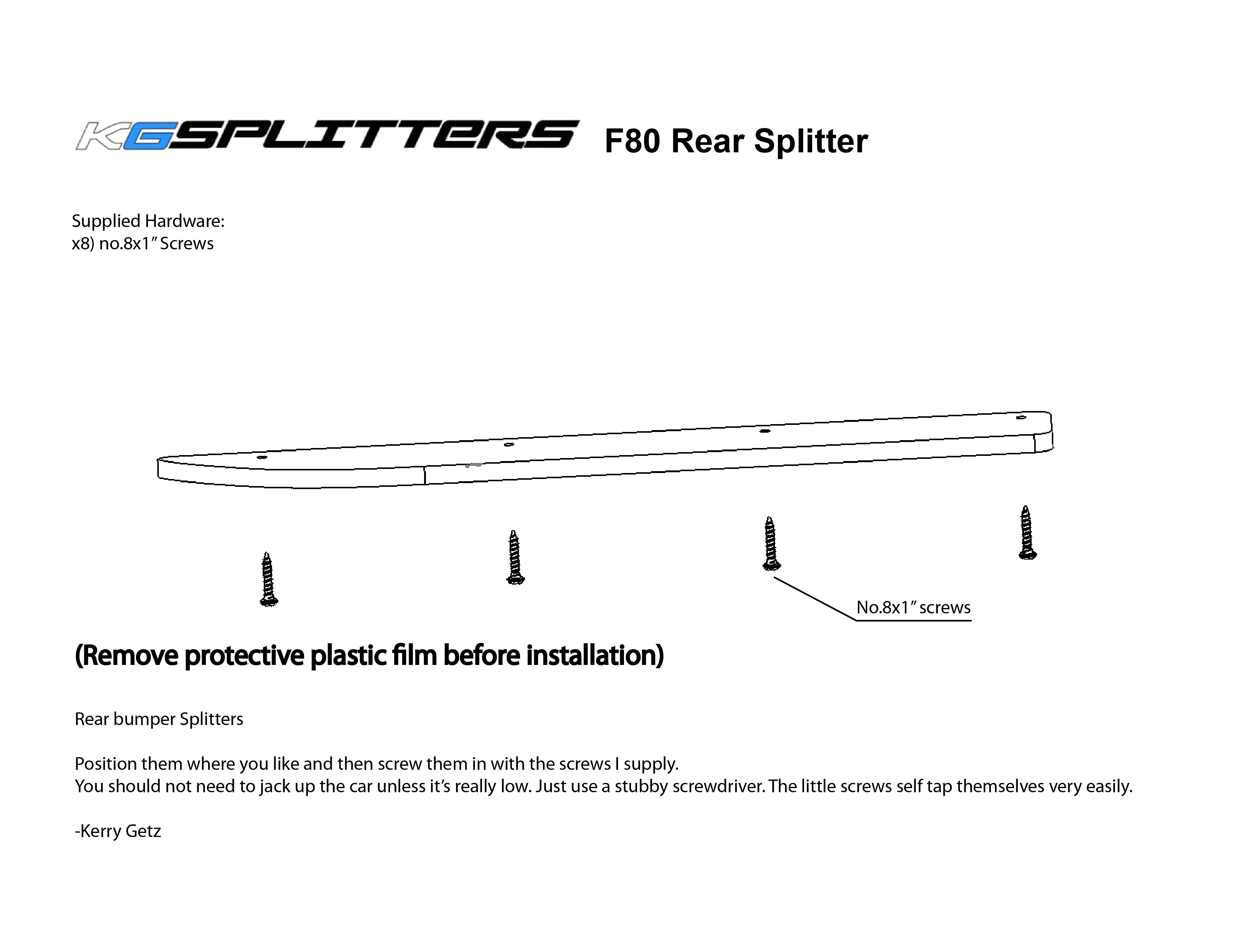 KGSPLITTERS BMW F80 Splitters - Complete Kit №7