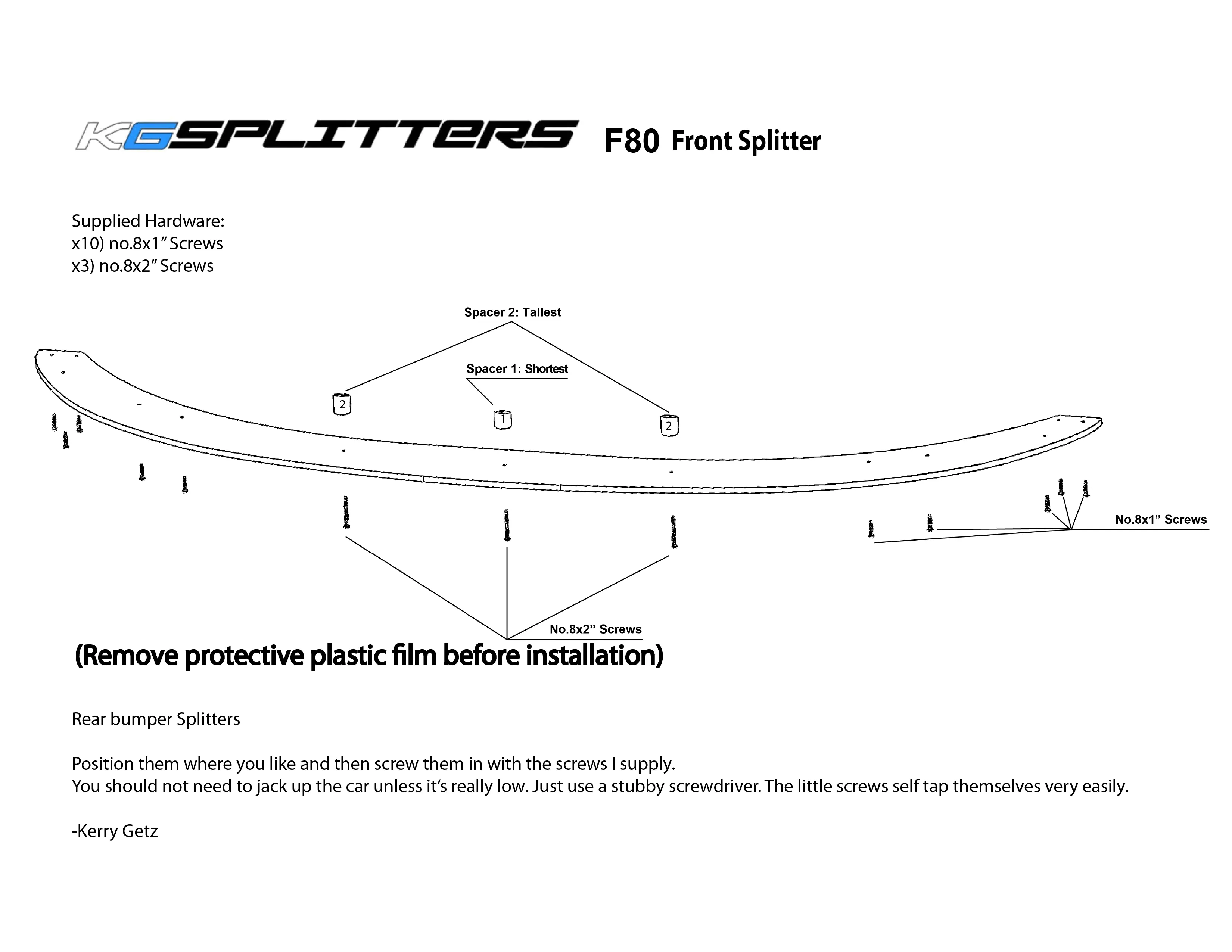 KGSPLITTERS BMW F80 Splitters - Complete Kit №8