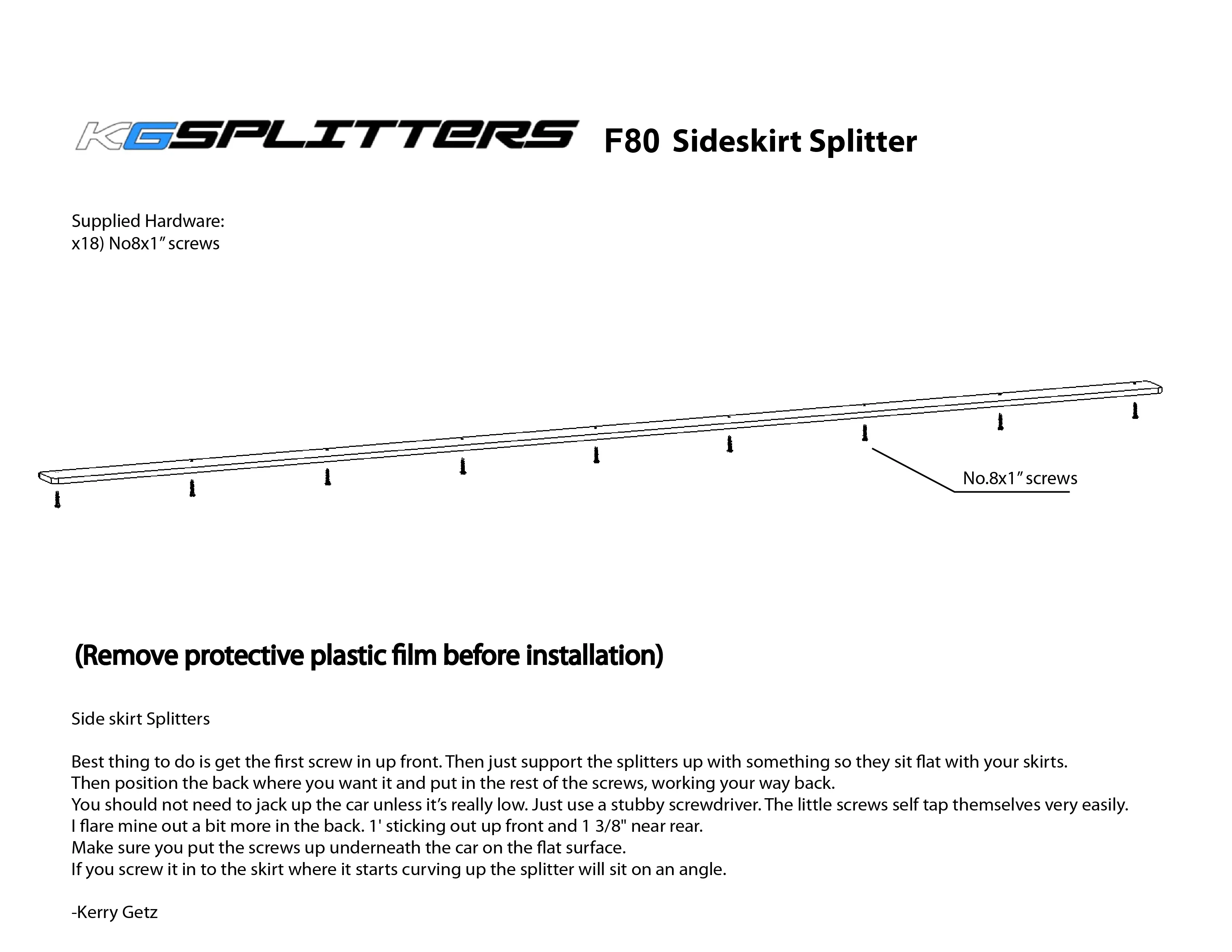 KGSPLITTERS BMW F80 Splitters - Complete Kit №9