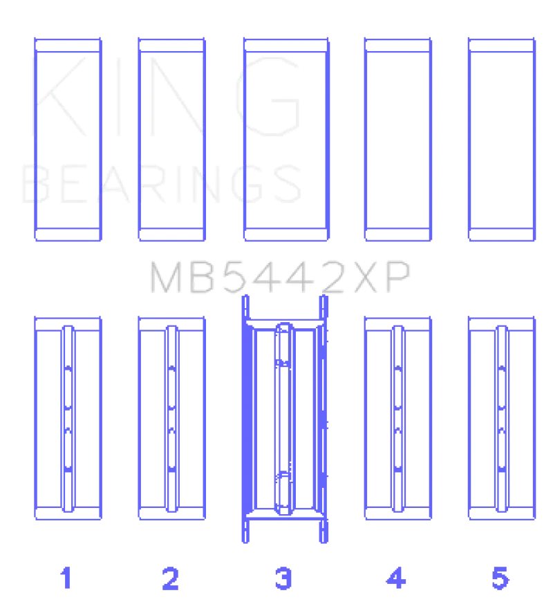 King Racing KINGMB5442XP0.25 07-09 Mazdaspeed 3 L3-VDT MZR DISI (T) Duratec High Performance Main Bearing Set - Size (0.25) №2