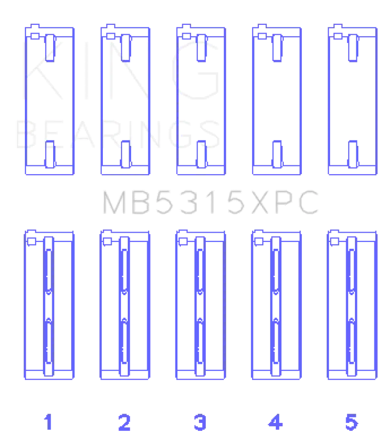 King Racing KINGMB5315XPCSTDX 1992+ Mitsubishi 4G63/4G64 EVO I-IV (Size STDX) Coated Performance Main Bearing Set №2