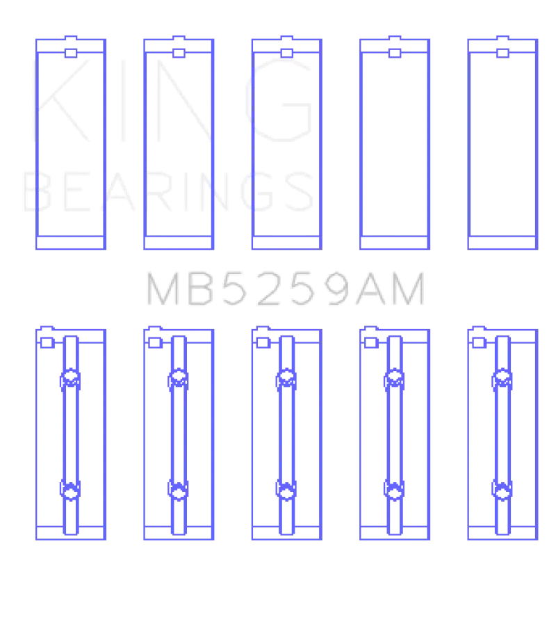 King Racing KINGMB5259AM Acura B18A1/B1/C1/C5 K20A / K24A (Size STD) Main Bearing Set №2