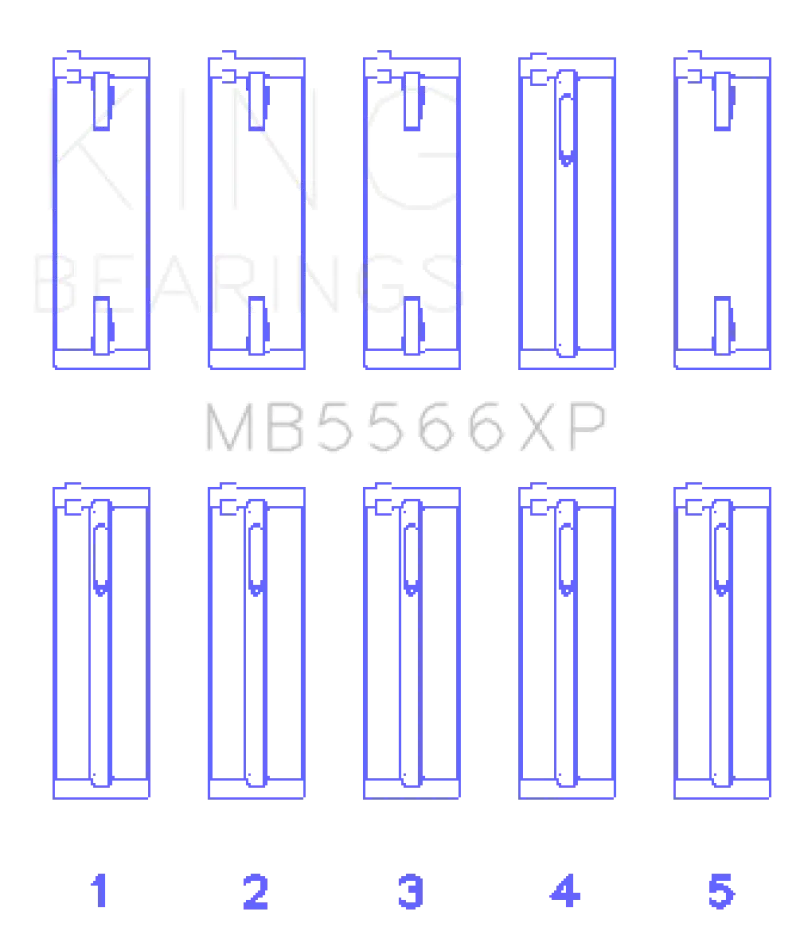 King Racing KINGMB5566XP0.25 Audi A4 1.8L AEB (Size +.25 Oversized) Performance Main Bearing Set