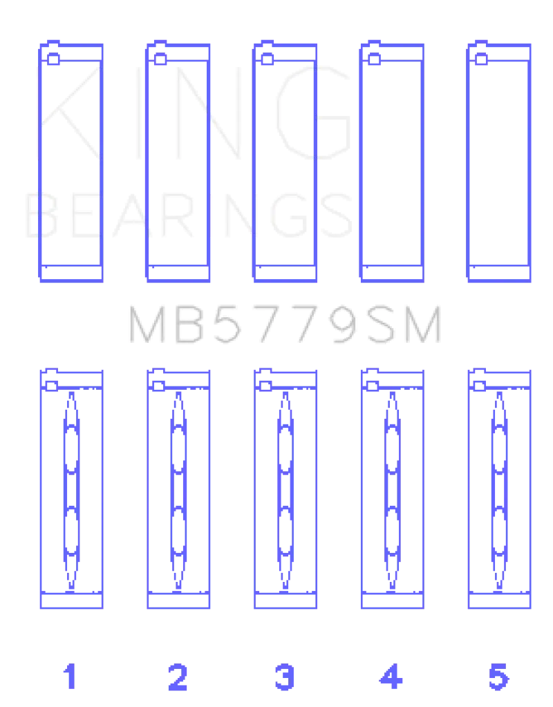 King Racing KINGMB5779SM Audi CDAA / CDHA / CDHB / CDAB (Size STD) Main Bearing Set (Set Of 5) №1