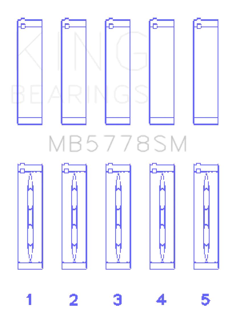 King Racing KINGMB5778SM0.25 Audi/VW 1.8/2.0 TSI/TFSI (Size 0.25 Oversized) Main Bearing Set №2