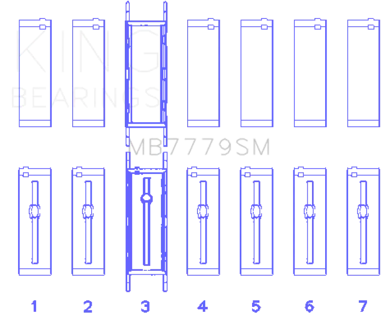 King Racing KINGMB7779SM BMW B58B30A Main Bearing Set №2